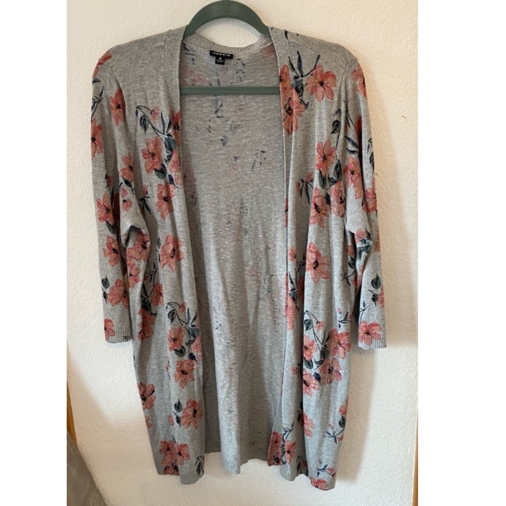 Floral Torrid Cardigan 3/4 Length Sleeves